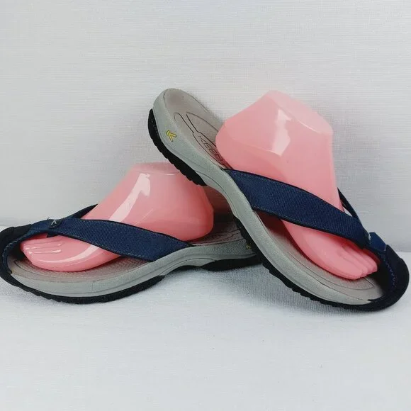 Keen Men's Blue Gray Waimea H2 Close Arch Support Slip-On Flip-Flop Sandal Sz 14